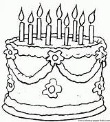 Coloring Birthday Cake Preschool sketch template