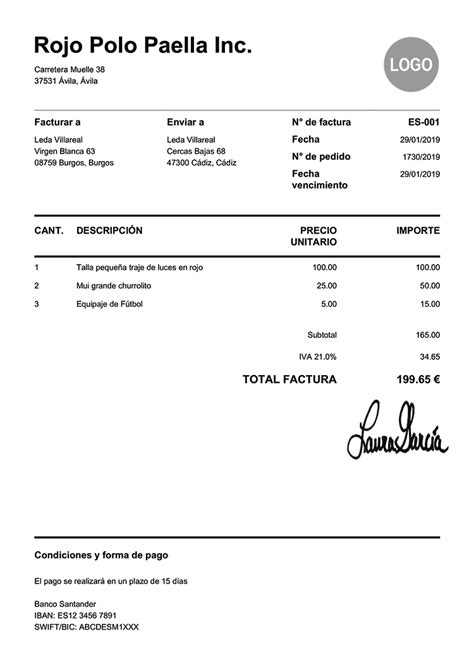 plantillas de factura proforma imprima  envie facturas