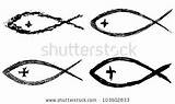 Fish Christian Symbol Vector Cross Vectors Stock Printable Getdrawings Shutterstock sketch template