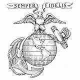Marine Corps Emblem Usmc Logo Clip Marines Coloring Pages Military Transparent Old Clipart Corp Logos Forces Armed Symbols United States sketch template
