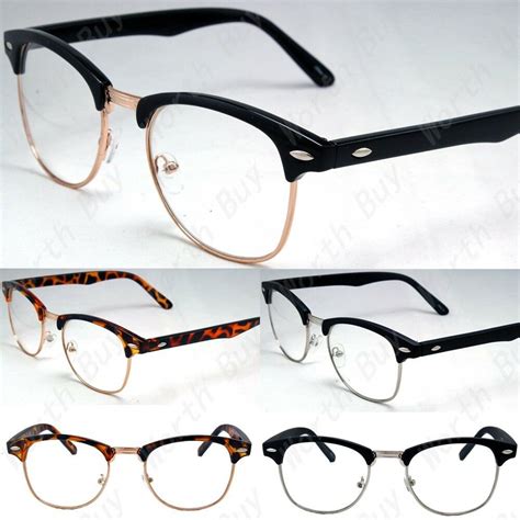 new clear lens glasses mens women nerd horn frame fashion eyewear