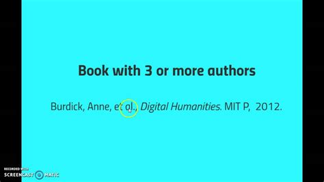 mla citation book     authors  edition youtube