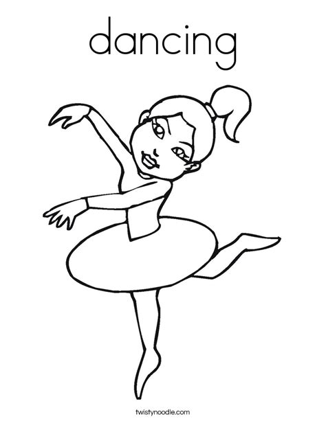 dancing coloring page twisty noodle