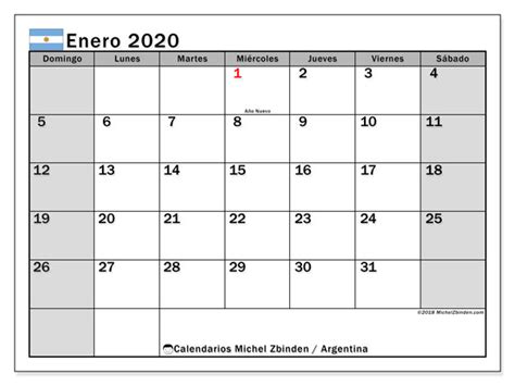 calendario enero argentina michel zbinden es