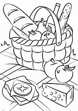 Picnic 101coloring Basket sketch template