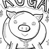 Piggy Bank Dollar sketch template
