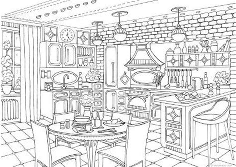 kitchen interior design coloring pages dreamswhites