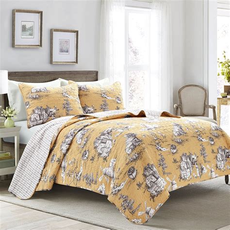 bedding bundle french country toile quilt set darla comforter set