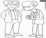 Simpsons Mr Coloring Burns Smithers Pages Simpson Krusty Clown sketch template