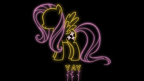 fluttershy yay neon wallpaper  bluedragonhans  deviantart