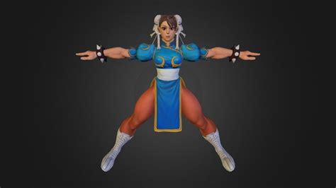 Chun Li 3d Model Download Lineartdrawingsanimesimple