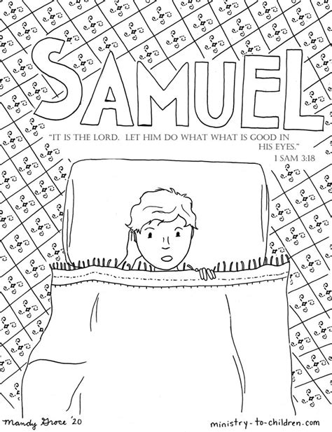 samuel hears gods calling coloring page ministry  children