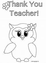 Teacher Coloring Thank Pages Appreciation Ever Kids Printable Owl Color Sheets Sheet Template Card Week Quotes Print Getdrawings Kindergarten Getcolorings sketch template