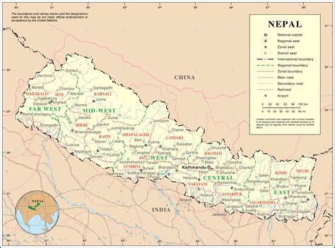 landkarte von nepal uebersichtskarte weltkartecom karten und