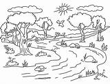 Forest Coloring Pages Nature Landscape Sea Sunny Raskrasil sketch template