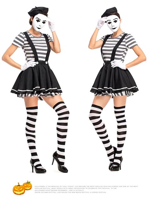 adult women mesmerizing mime cosplay costume lady sexy