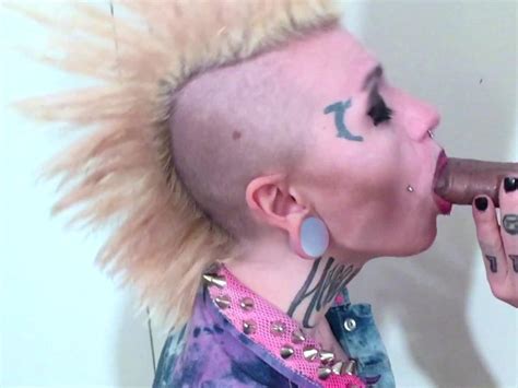 punk with mohawk and tattoos gives great blowjob and swallows every last drop free porn videos