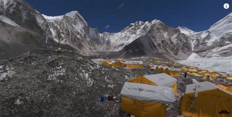 stunning drone footage  mt everest base camp