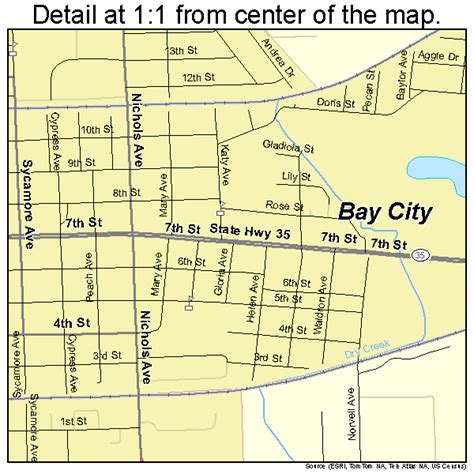 bay city texas street map