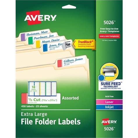 ave avery extra large file folder labels trueblock  feed