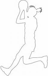 Netball Coloring Pages Silhouette Outline Drawing Silhouettes Games sketch template