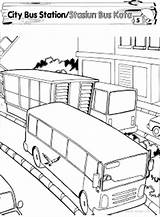 Bus Pages Coloring Station Stop Getcolorings Color sketch template