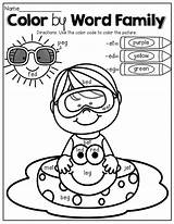 Word Family Coloring Summer Kids Color Worksheets Kindergarten Reading Families Eg Work Ed Book Et Activities Cvc Sight Prep Choose sketch template