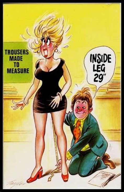 early 1960 signed bamforth comic risqué postcard made to measure inside