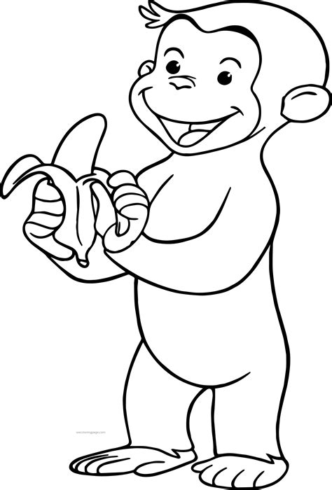 monkey banana coloring page coloring pages