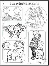 Coloring Sisters Brothers Lds Primary Activity Printable Preschool Family Pages Lesson Activities Choose Board sketch template