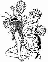 Coloring Pages Adults Printable Fairies Fairy Colouring Kids Popular sketch template