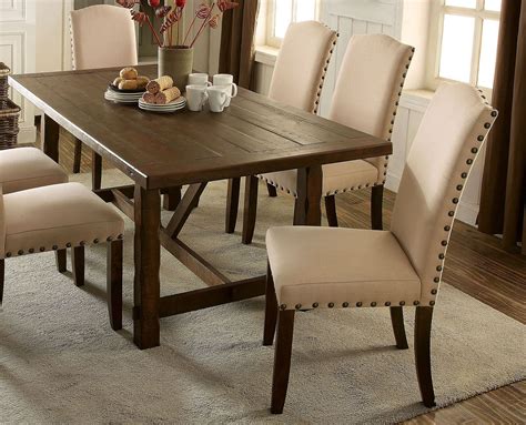 brentford rustic walnut rectangular dining table  furniture  america coleman furniture