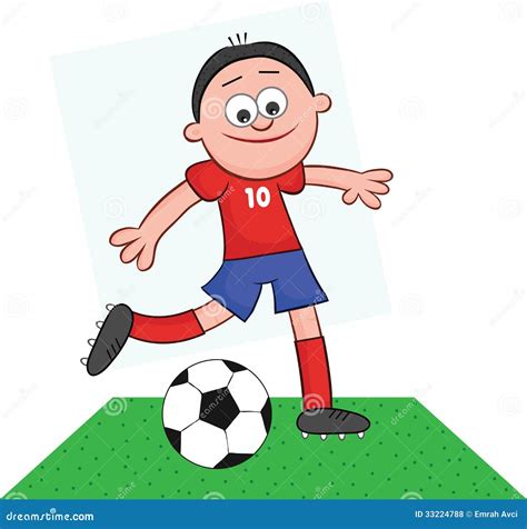 cartoon soccer player kick stock vector illustration  playing