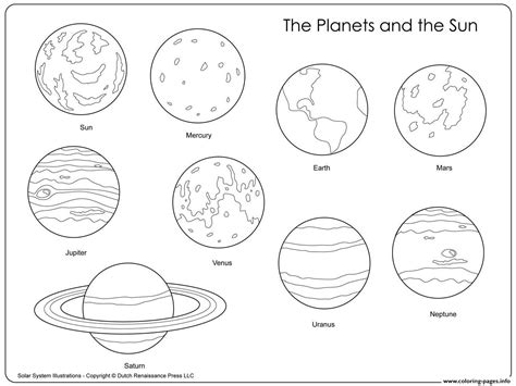 planets   sun coloring page printable