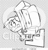 Carrying Stairs Mover Outlined Toonaday sketch template