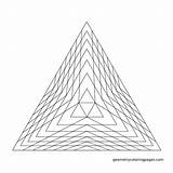 Pyramid Coloring Drawing Line Geometry Getdrawings Getcolorings Color Printable sketch template
