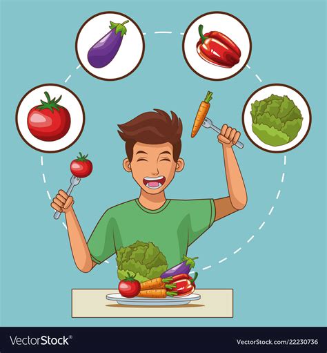 healthy food cartoons royalty free vector image