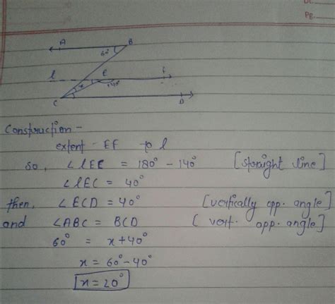 in figure find x if ab parallel to cd parallel to ef 11 question