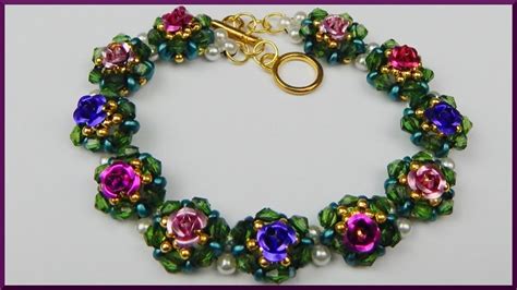 diy blumen armband aus perlen faedeln flower beaded bracelet