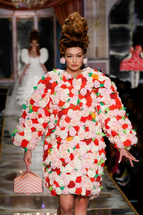 gigi hadid at moschino runway show at milan fashion week