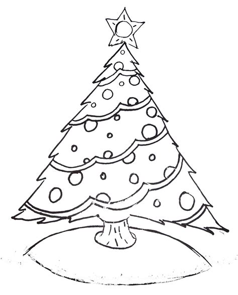christmas tree coloring pages printable  printable templates