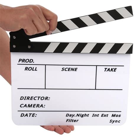 acrylic director scene clapperboard tv  action board film cut prop  photo studio