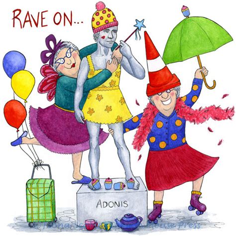 Rave On Crazy Old Ladies Birthday Card Funny And Colourful