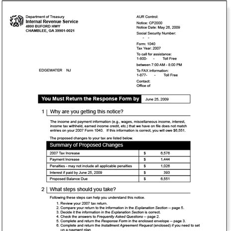 cp notice irs cp response letter sample sample letter
