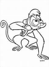 Abu Coloring Pages Aladdin Klepto Monkey Getcolorings Getdrawings sketch template