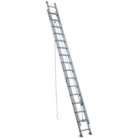 shop werner  ft aluminum  lb type ii extension ladder  lowescom