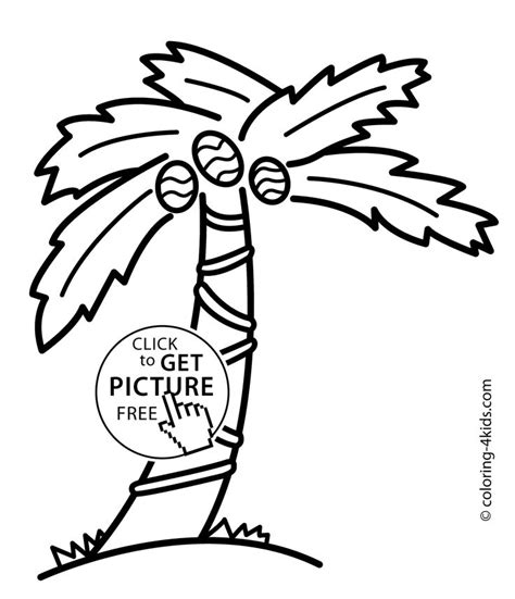 nature palm tree coloring page  kids printable  tree