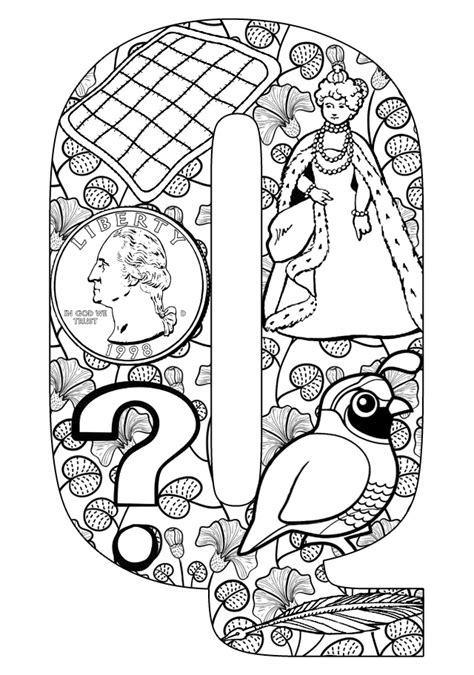 things that start with q free printable coloring pages