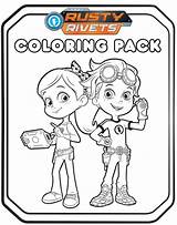 Rusty Rivets Coloring Pages Kids Nick Jr Fun Color Sheets Worksheets Book Getdrawings Getcolorings Cartoon sketch template