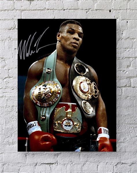 meimeiz mike tyson with belts poster standard size 18